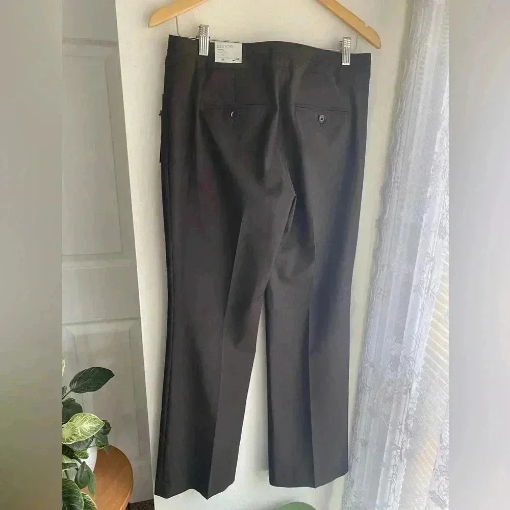 NWT Express Editor Pants Low Rise Flare Leg Bootcut Brown Trousers Size 6 Y2K - Picture 9 of 11